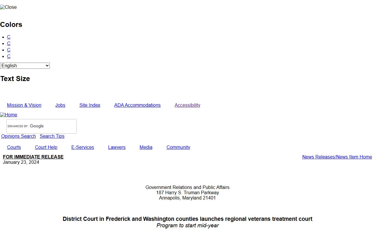Washington County criminal court records veterans treatment court information