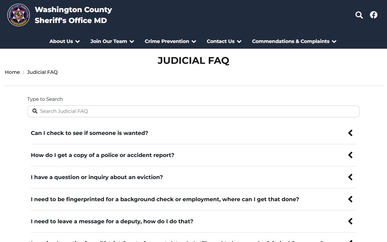 Washington County warrant records Sheriff judicial FAQ with Warrant Unit phone numbers